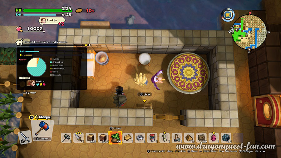 Dragon Quest Builders 2 Salle qui plairont aux résidents